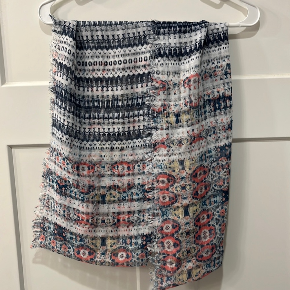 Blue multicolored scarf